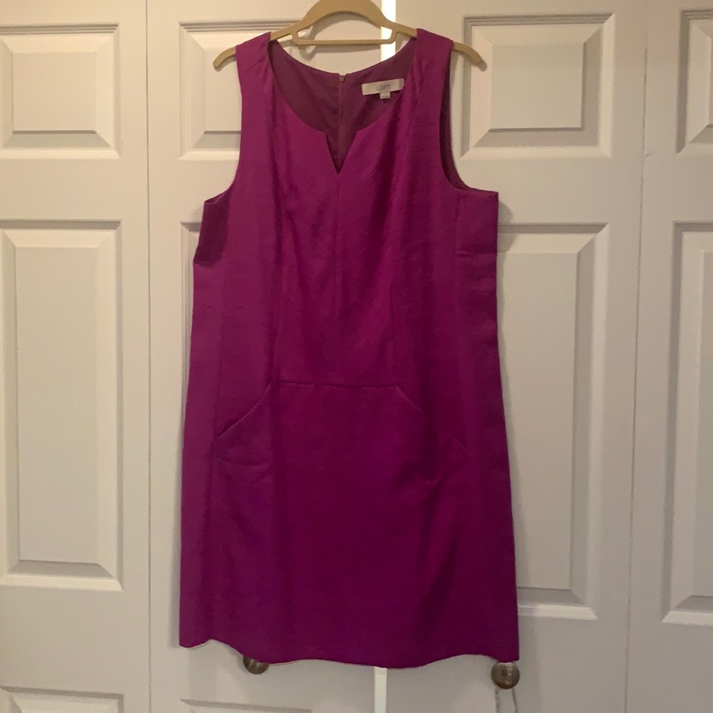 LOFT Shift Dress, Size 16, Purple, with Pockets!